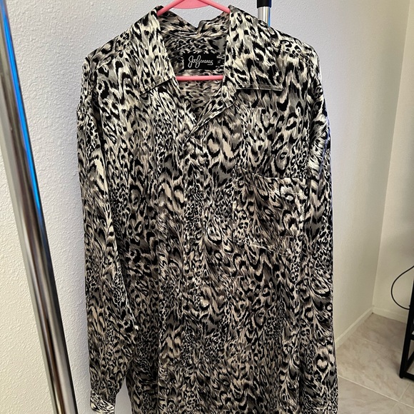 XL Joe Bananas Satin button-down Sleep Shirt 👔 👗 - Picture 2 of 6